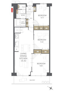 【間取り】行徳南スカイハイツＣ棟 