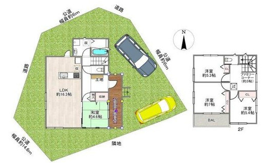 野田市清水公園東2丁目　中古戸建　平成26年築の間取り