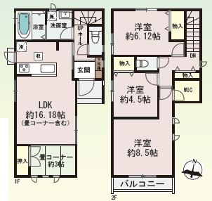 【間取り】 | 新築戸建　明石市西明石町２丁目 | ３ＬＤＫ+畳コーナー