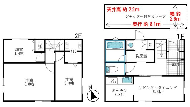 小平市大沼町２丁目の中古一戸建の間取り