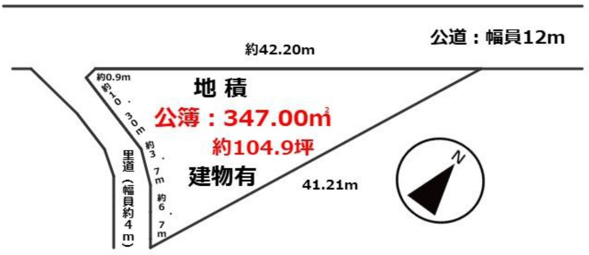 野洲市行畑2丁目　建築条件無し売土地