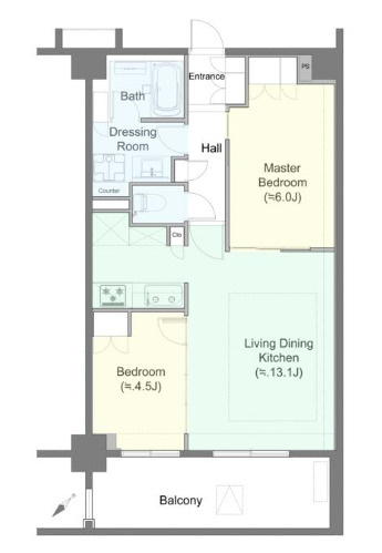 グレンドール新宿牛込柳町の間取り