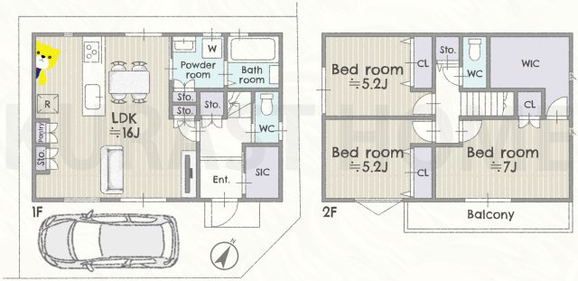 長岡京市久貝2丁目　建築条件付き土地の参考プラン