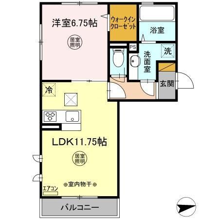 【間取り】 | メゾン・ドゥ・ボネール | ネット無料、1LDKのお部屋です