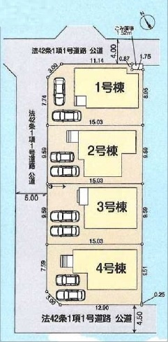 【区画図】 | 鶴ヶ島市下新田第2　全4棟　1号棟 | 1号棟