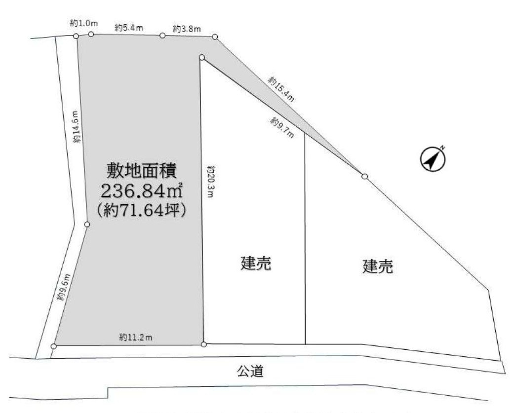 海まで徒歩12分！高台の閑静な住宅街にある駅近の売地の土地図