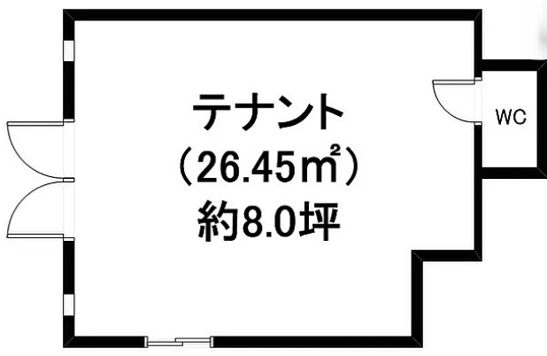 近江八幡市出町の店舗一部の間取り