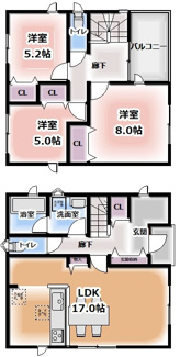 【間取り】 | 【新築戸建て】秋田市新藤田第1　2号棟