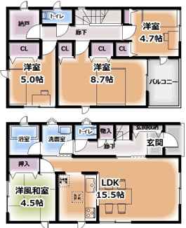 【間取り】 | 【新築戸建て】秋田市新藤田第1　1号棟