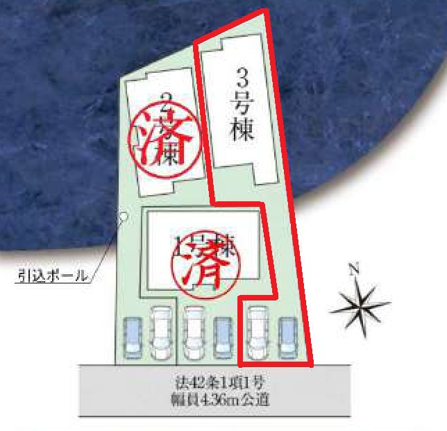 ファーストタウン　名古屋市第2西区稲生町　全3棟　新築戸建　3号棟の区画図