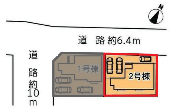 ハートフルタウン　(春)西区清里町4期　全2棟　新築戸建　2号棟の区画図