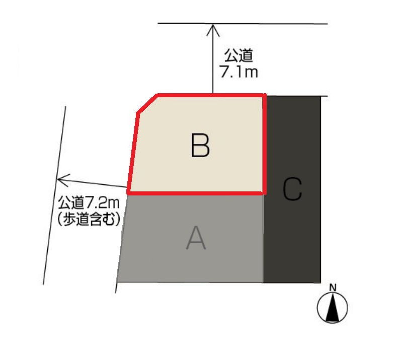 名古屋市西区貝田町Part2　全2棟　新築戸建　B棟の区画図