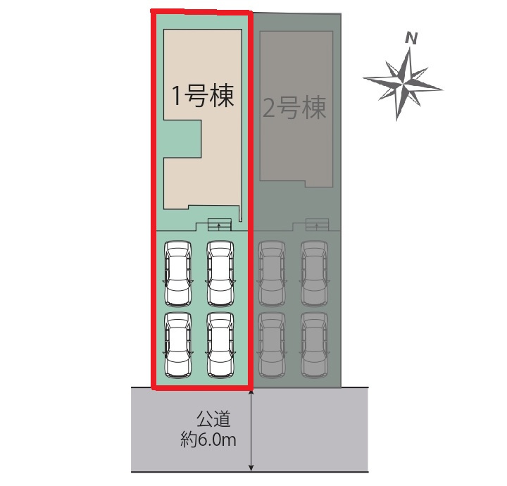 ブルーミングガーデン　愛知郡東郷町白鳥1丁目2期　全2棟　新築戸建　1号棟の区画図