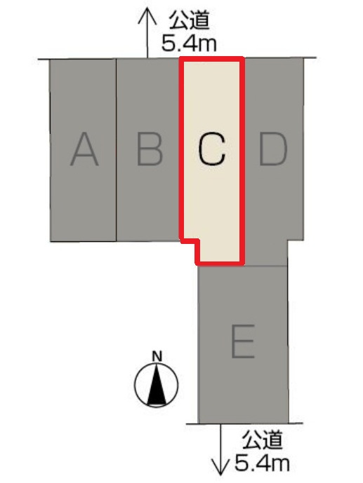 名古屋市西区天塚町Part2　全5棟　新築戸建　C棟の区画図