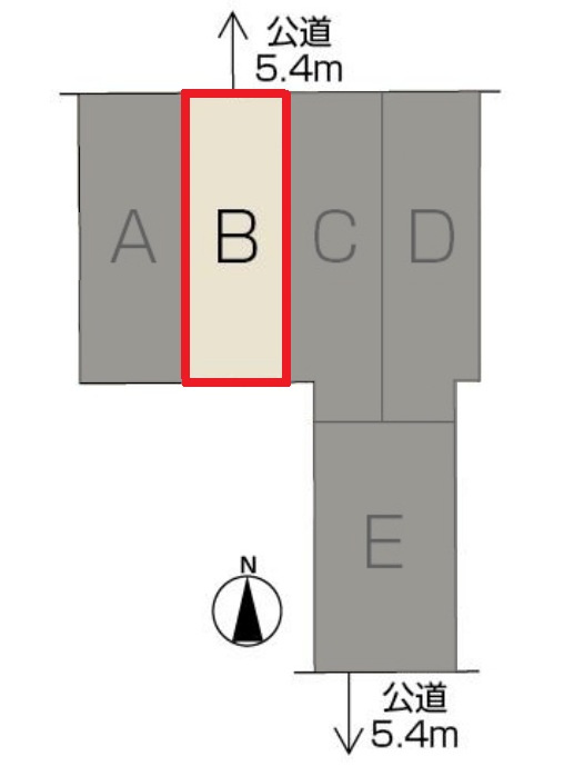 名古屋市西区天塚町Part2　全5棟　新築戸建　B棟の区画図
