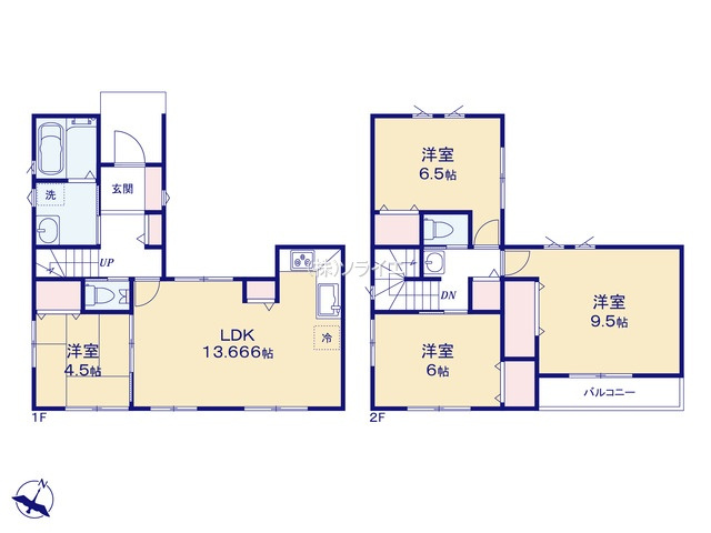 川越市南大塚４丁目　いろどりアイタウンの間取り