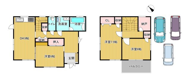 八代市古閑下町中古戸建の間取り