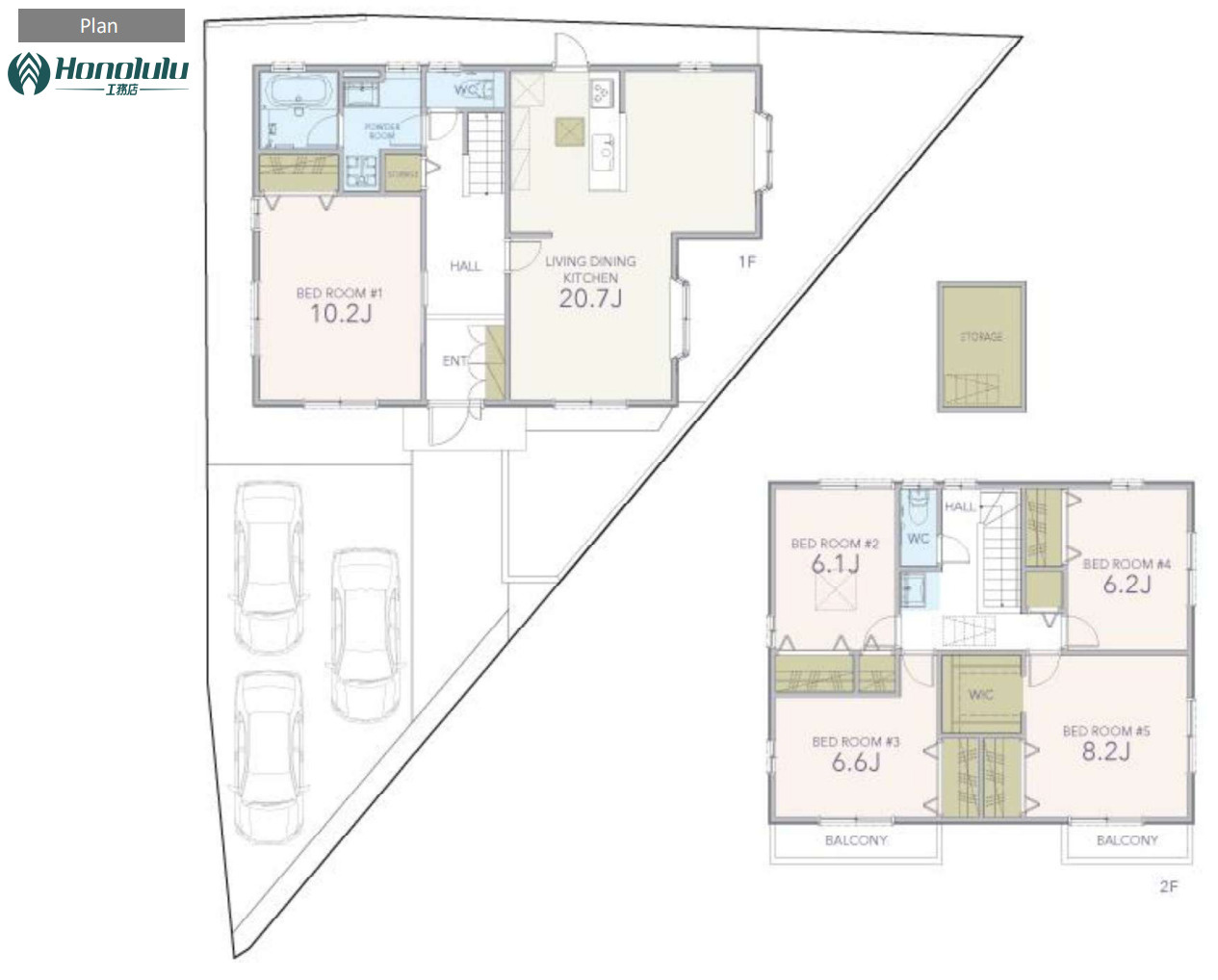 横浜市保土ヶ谷区東川島町 中古戸建て【仲介手数料無料】カースペース3台の間取り