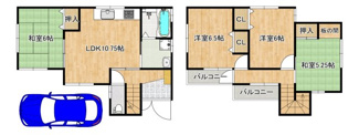 【間取り】 | 下野町１丁目　中古戸建 | 【本日ご内覧可能】現況空家ですので、お忙しい方でもお仕事帰り等にご内覧頂けます♪