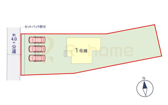 土浦市真鍋9期　新築戸建て　1号棟の区画図|大きなお買い物だからこそ、メリット・デメリットを伝えさせて頂きます。
R-homeにお任せください♪