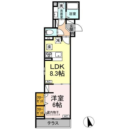 【間取り】 | D-ROOMPREMIUM多磨霊園駅