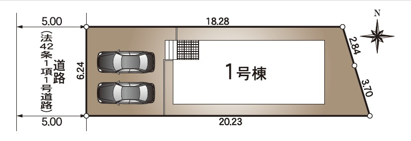 中須賀町　新築戸建　1号棟（第2）の区画図