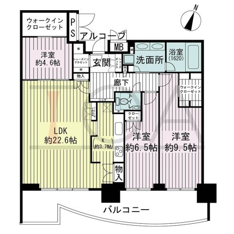 トア山手ザ・神戸タワーの間取り