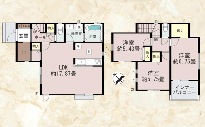 【間取り】 | 福岡市東区香住ヶ丘5丁目第1　C号棟（全6棟）【仲介手数料無料・0円】 | 平日、土日祝日もお好きな日時にご見学可能です。お気軽にお問合せ下さい。