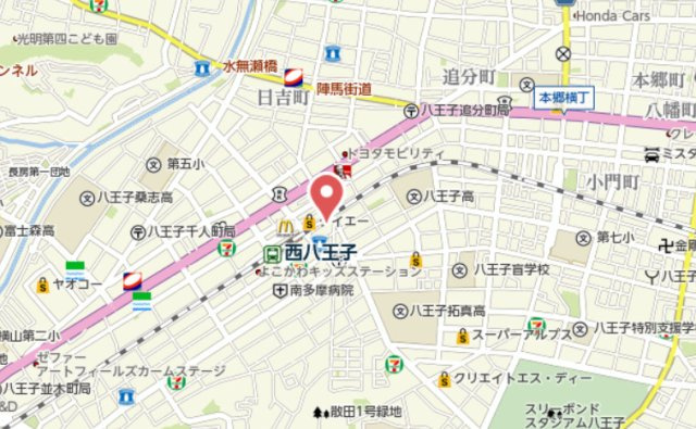 祝　成約済み　パレ･ドール西八王子　八王子市　中古マンションの地図|～仲介手数料無料☆八王子ひなた不動産～パレ･ドール西八王子