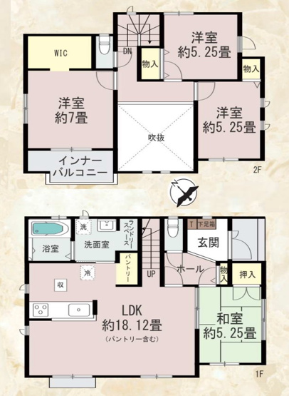 【間取り】 | 福岡市東区香住ヶ丘5丁目第1　F号棟（全6棟）【仲介手数料無料・0円】 | 平日、土日祝日もお好きな日時にご見学可能です。お気軽にお問合せ下さい。