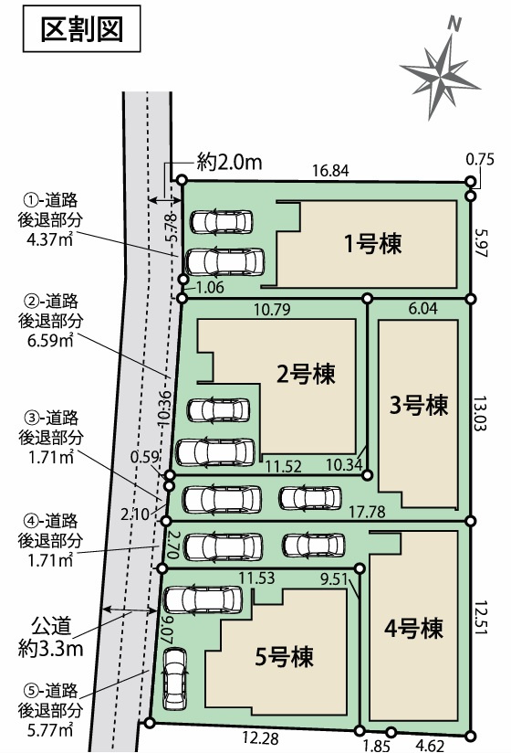TIARA　東村山市秋津町６期　全５棟　４号棟の区画図