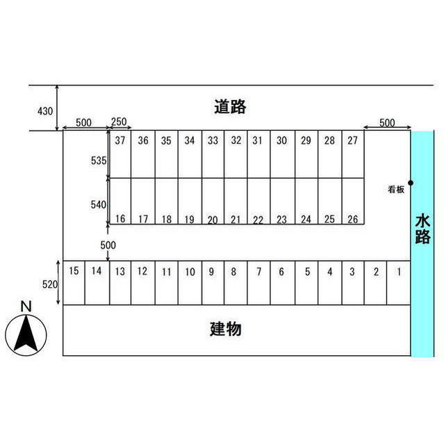 岐阜市清の駐車場の間取り