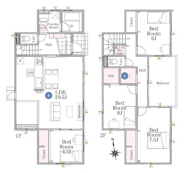 奈良市北登美ケ丘６丁目 ５号棟 ／一戸建の間取り