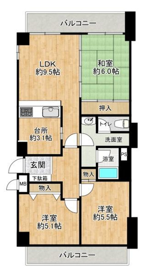 【間取り】 | グラン・パレ舞子