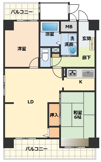 【間取り】 | ライオンズマンション和歌山三木町
