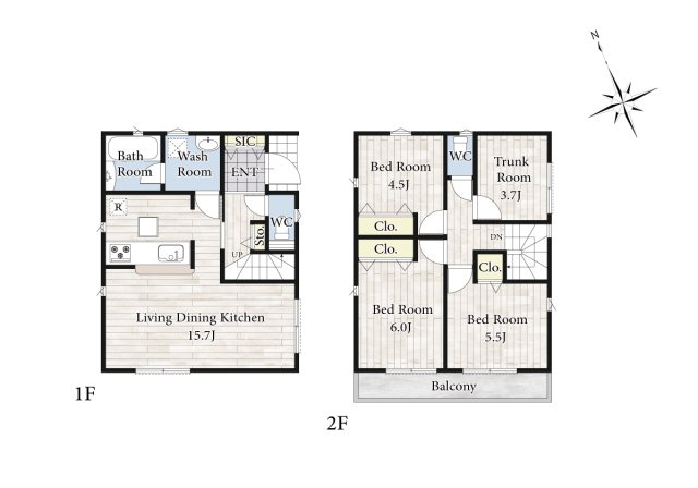 【間取り】 | 陽の光をたっぷりと浴びながら気持ち良く生活が出来ます。夢のマイホーム、夢ではなく実現出来ます！見学・ご相談等、お気軽にご連絡下さい。
