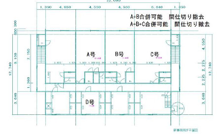 栗東市安養寺２丁目の店舗事務所の区画図