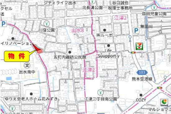 よかタウン／中央区出水８丁目２期／２号棟の地図