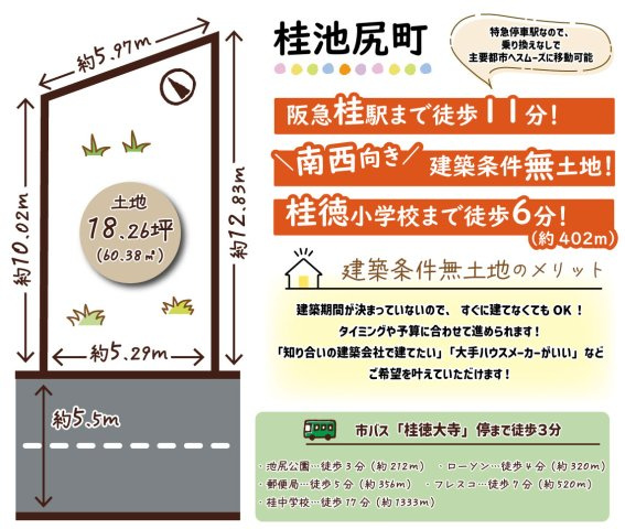 桂池尻町　建築条件無土地の区画図