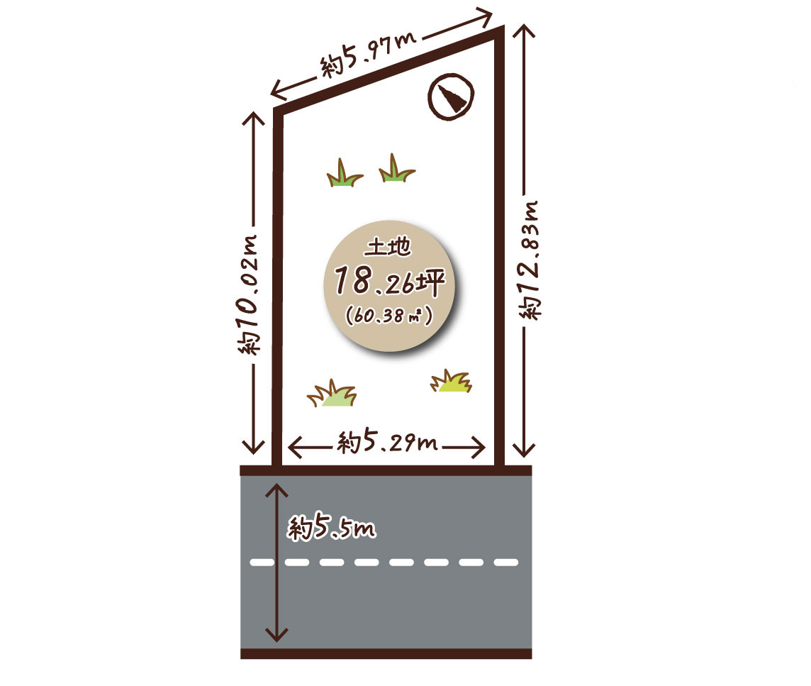 桂池尻町　建築条件無土地の土地図
