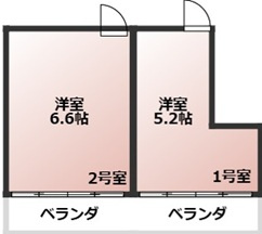 【間取り】 | 港町1丁目貸室 | 1・2号室