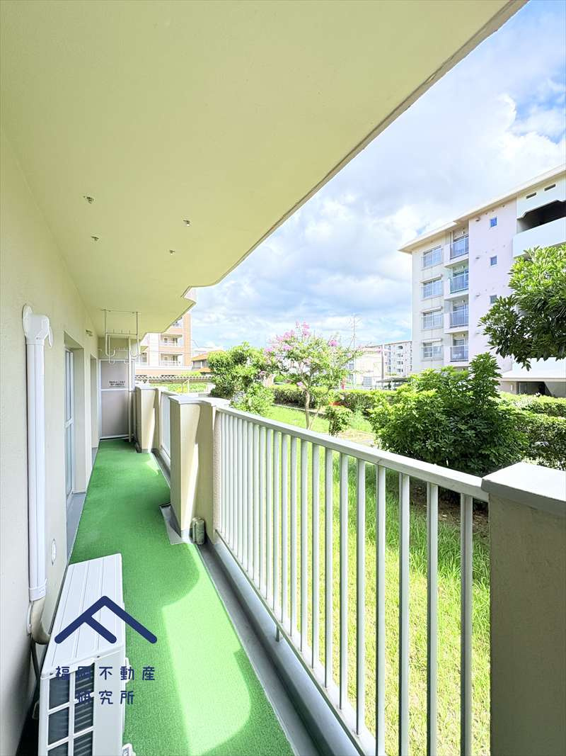 奈多団地のバルコニー