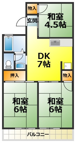 コスモ二色浜Ⅰの間取り