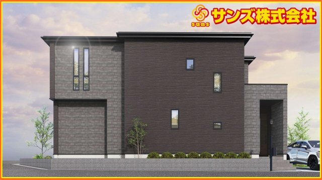 郡山市菜根３丁目　　　１号棟　　　桜小学校、郡山第３中学区の外観パース|北側から見た外観ＣＧパース