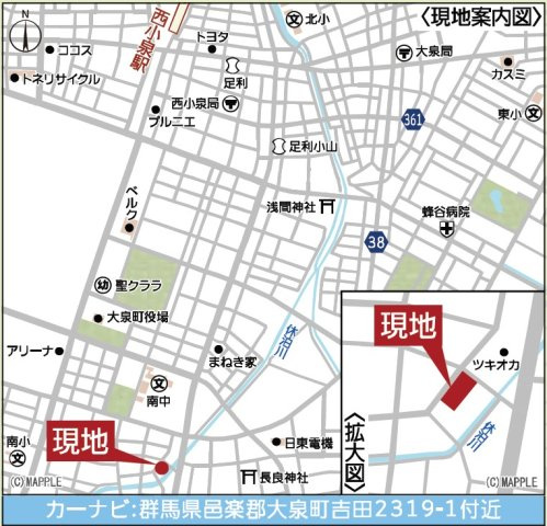 新築戸建・建売　大泉町吉田第12　CRADLE GARDEN　全4棟の地図