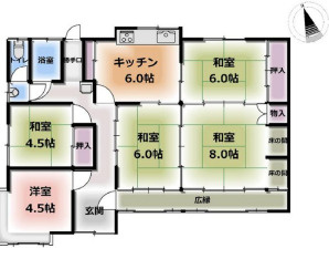 阪南市下出　「尾崎」駅徒歩5分　中古戸建の間取り