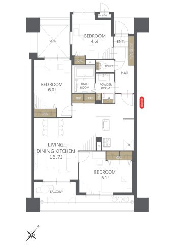 【間取り】アクロス博多セントラルパーク 