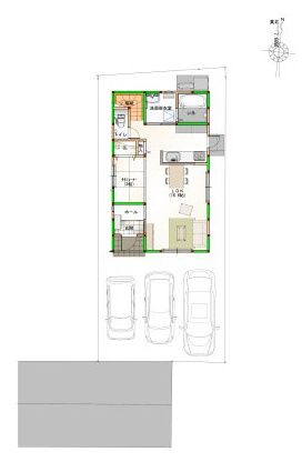 高知市旭天神町 ③ 新築戸建ての土地図|③