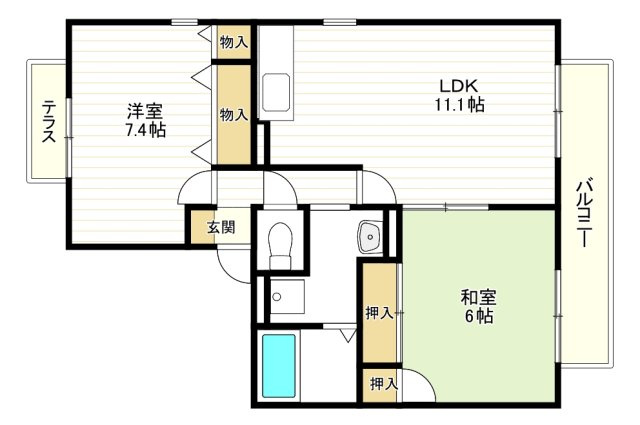 ニューリバーサイド八尾南Ｄ の間取り