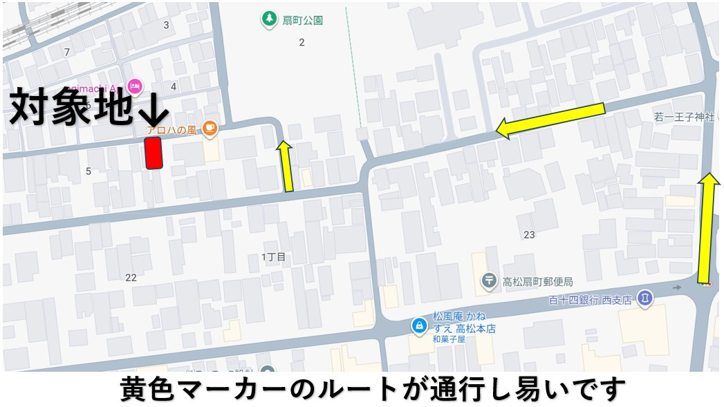 高松市扇町戸建の地図